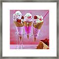 Summertime Pink Ice Cream Cones  #2 Framed Print