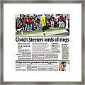 2009 Steelers Vs. Cardinals Usa Today Sports Section Front Framed Print