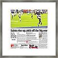 2010 Saints Vs. Colts Usa Today Sports Section Front Framed Print