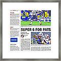2019 Patriots Vs. Rams Usa Today Sports Section Front Framed Print