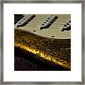 Fender Stratocaster 24k Gold Leaf Aged Electric Guitar Music Framed Print
