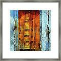 284 Architectural Detail Blue House Door, Wuhan, China Framed Print
