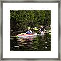 50 + Man And Woman Kayaking On A Lake. #3 Framed Print