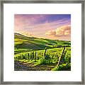 Langhe Vineyards View, Barolo And La Morra, Piedmont, Italy Euro Framed Print