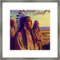 Mandan  Indians  In  A  Jack  Kirby  Style  Gentle  And  By Asar Studios #3 Framed Print