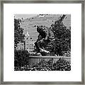 The Grizzly Statue At The University Of Montana - Grand Griz In Black And White #3 Framed Print