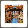 View Up Venice Canal Under Bridges #3 Framed Print