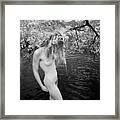 3146 Infrared Nude Woman With Dreadlocks In Water Framed Print