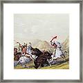Attacking The Grizzly Bear By George Catlin Framed Print