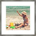 Beautiful Little Girl At The Beach #4 Framed Print
