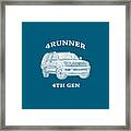 4runner 4th Gen - White Framed Print