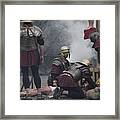 Actors Perform The Easter Passion Of Jesus In Trafalgar Square Framed Print