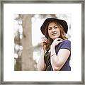Beautiful Young Woman In The Woods #7 Framed Print