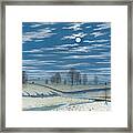 Winter Scene In Moonlight By Henry Farrer Framed Print