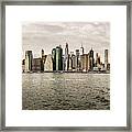 New York City Manhattan Skyline On A Cloudy Day In November #9 Framed Print