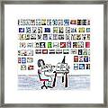 99 Pieces Of Art On The Wall Framed Print