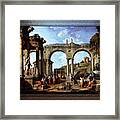 A Capriccio Of Roman Ruins And The Arch Of Constantine By Giovanni Paolo Pannini Classical Art Framed Print