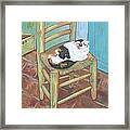 A Cat For Van Gogh_ The Chair And The Cat Framed Print