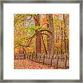 A Crooked Old Fence In The Shadow Of Fall Framed Print