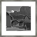 A Dewelling In Baobab Alley In Madagascar Black And White Kn60 Framed Print