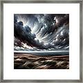 A Dramatic Moody Sky Over A Windswept Moor Framed Print