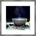A Drinking Bowl With Tea And Herbs. Framed Print