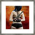 A Girl And Her Knives Framed Print