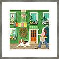 A Girl With A Basket Of Flowers Framed Print