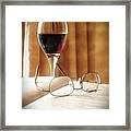 A Good Book And A Glass Of Wine Framed Print