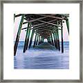 A March Sunset At Bogue Inlet Pier - Emerald Isle North Carolina Framed Print