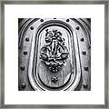 A Most Unusual Door Knocker Geneva Old Town Black And White Framed Print