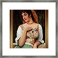 A Pensive Beauty By Eugen Von Blaas Classical Art Reproduction Framed Print