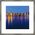 A Rich Evening Colors Of The San Diego Skyline Framed Print