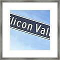 A Sign That Reads ?silicon Valley? Framed Print