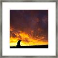 A Silhouette Of A Depressed Man Framed Print