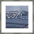 A Snowy Day At Crater Lake Framed Print