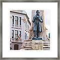 Abruzzo Region, Italy, Vasto The Statue In Piazza Gabriele Rossetti Square Framed Print