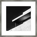 Abstract Architecture Design. Black And White Futuristic Exterior Background. Black Sky Copy-space Framed Print