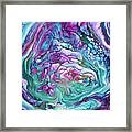 Abstract Art Acrylic Fluid Painting With Stunning Colors Framed Print