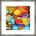 Abstract Art Modern Art Original Painting Market Day By Sally Trace Framed Print