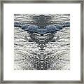 Wave And Reflections On The Beach, Sea Water Meets Symmetry Framed Print