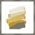 Abstract Brush Strokes In Shades Of Yellow Framed Print