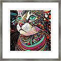Abstract Colorful Cat Framed Print