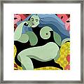 Abstract Figure Painting - Pink Philodendron Framed Print