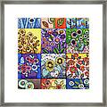 Abstract Floral Fiber Art Painting Collection 1 Framed Print