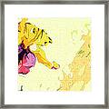 Abstract Iris In Yellow Space Framed Print