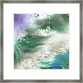 Abstract Ocean Splashes And Waves Watercolor Framed Print