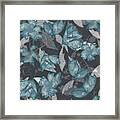 Abstract Scribble Floral Framed Print