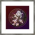 Abstract White Anjou Roses Mosaic Botanical Illustration 432 Framed Print