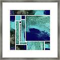 Abstract Window In Teal Turquoise And Blue Framed Print